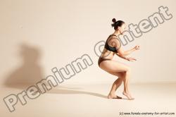 Underwear Martial art Woman White Moving poses Average long colored Dynamic poses Academic